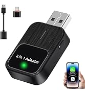 2025 Wireless CarPlay &amp; Android Auto Adapter,2in1 Mini for iPhone &amp; Android with 1-Tap Switch &amp; R...