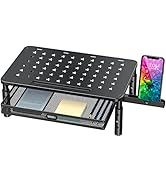 Zimilar Monitor Stand Riser with Metal Mesh Drawer, Height Adjustable Phone Holder for Computer, ...