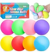 8 Pack Slow Rising Stress Ball,Stress Balls for Kids Adults,Stretchy Fidget Toys for Anxiety Reli...