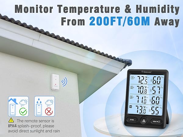 long range indoor outdoor thermometer