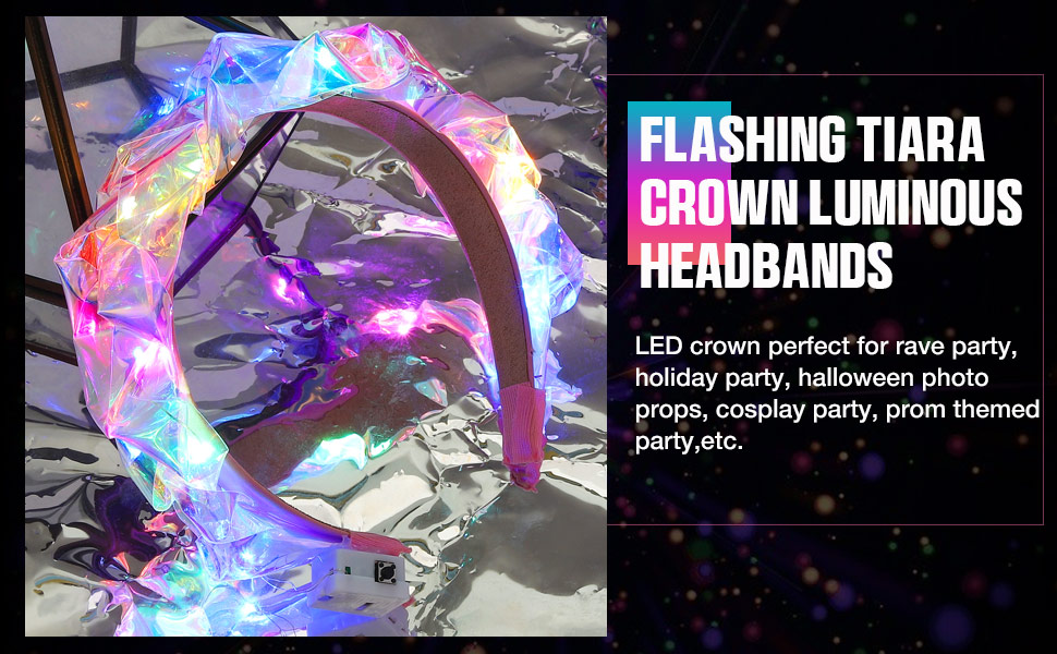 led glow headbands for women music festival headband