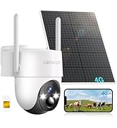 4G LTE Cellular Solar Security Camera Wireless Outdoor, No WiFi Security Camera, 360° View, 2K Ni...