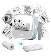 PRT Sticker Printer, Mini Thermal Printer Bluetooth Portable Sticker Maker with 1 Roll Paper, Pri...