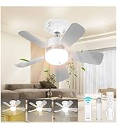 aupuslite 17.5" Socket Fan Light with Remote, 25W 1600 Lumens 3 Colors 3000-6000K Small Ceiling F...