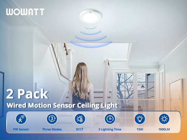 Motion Sensor Ceiling Light Wired