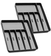 Loyareal Silverware Organizer 2 Pieces Utensil Organizer Holder Kitchen Drawer Organizer Plastic ...