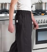 Mercer Culinary M60050BKL Millennia Men&amp;#39;s Cook Pants, Large, Black