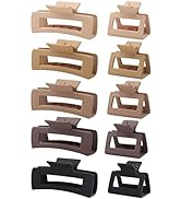 10 Pack Hair Claw Clips, 4.1" Neutral Square Claw Clips for Women Girls, 2" Medium Hair Clips for...