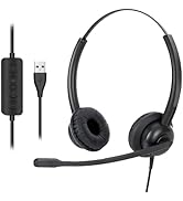 Xintronics Wired Headphones with Mic, USB Headset with Microphone for PC Stereo Computer Headphon...