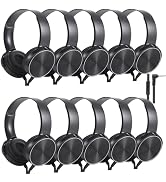 Wensdo Bulk Headphones with Microphone 10 Pack for Classroom Kids, Wholesale Heavy Duty Wire Head...