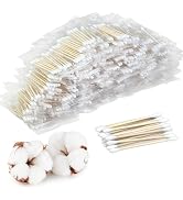 Garrelett 1000 Count Bamboo Cotton Swabs - Individually Wrapped 5ct Packs (200 Total) Double Roun...