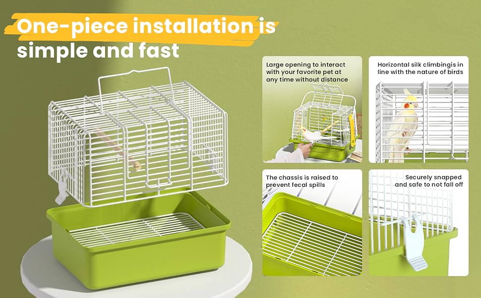 Integrated installation, simple and fast. Horizontal climbing, bird nature