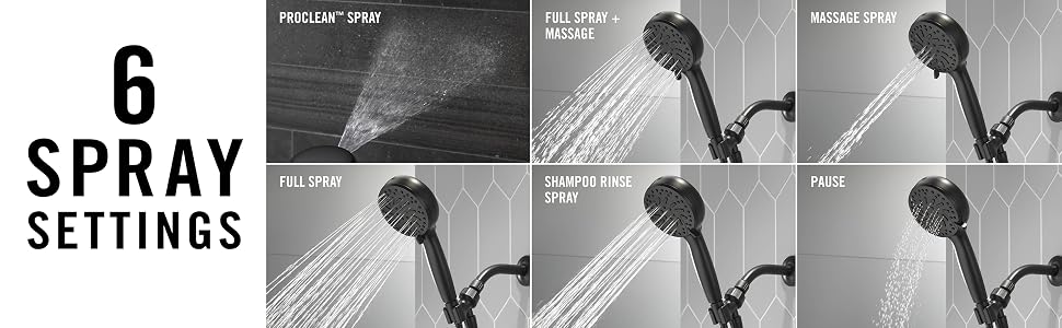 ProClean Hand Shower 6 Spray Settings