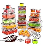 JSCARES 44 PCS Food Storage Container with Lid (22 Lids &amp; 22 Containers) - Leakproof Meal-Prep Co...