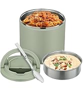 40oz Insulated Food Jar-Say Goodbye to Spills&amp;Cold Meals|QuickLift Airtight Leak-Proof Lid Thermo...