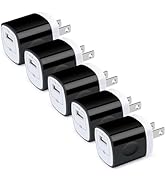 Charger Box, 5Pack 1A/5V Single Port USB Wall Charger Cube Plug Charging Block Brick for iPhone 1...