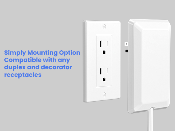 Simply Mounting Option ?Compatible with any duplex and decorator receptacles