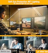 SKYLEO Led Desk Lamp for Home Office - 2400LM Ultra Bright Desk Light -Eye Caring Desk Lamp with ...