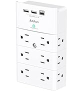 Multi Plug Outlet - Addtam Surge Protector Wall Mount with 12 Outlet Extender- 3 Sides and 3 USB ...