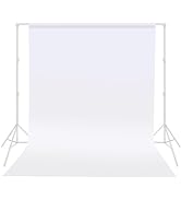 Photo Backdrop Curtains,White Backdrop for Photoshoot,HEMMOTOP 5x6.5ft White Photography Seamless...