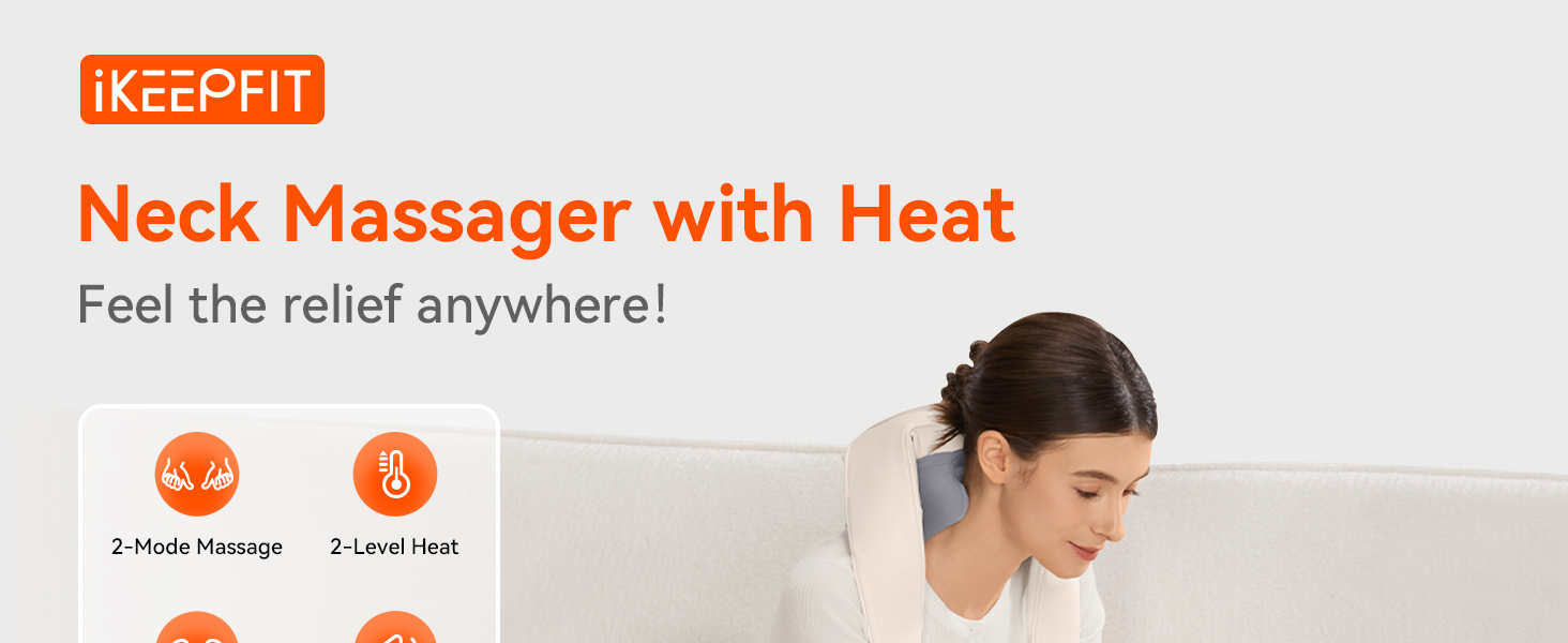 IKEEPFIT Cordless Neck Massager with Heat