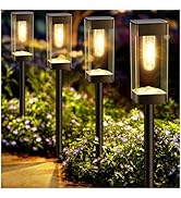Gorrzai Bright Solar Pathway Lights Outdoor 8 Pack Solar Lights Outdoor LED Waterproof with 3000K...