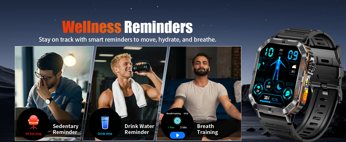 Health Alerts Drink Water Reminders Sedentary Reminders and Women’s Health Reminders