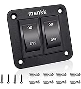 mankk On-Off Switch 12V 20A 4 Pins DPST Rocker Switch Panel RV Light Switch for RV Trailers Campe...