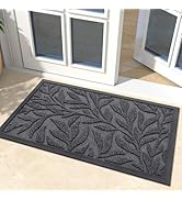 Smiry Front Door Mat Indoor Outdoor Entrance, Heavy Duty Natural Rubber Mat, Trap Dirt and Moistu...