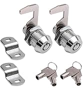 WOOCH Toolbox Lock Tubular Cam Replacement Lock Hook Cam Keyed Alike (5/8 Inch, Chrome Finish, 2 ...