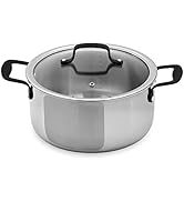 GrandTies Full-Clad Tri-Ply Stainless Steel Casserole Pot Induction cookware – 5 QT Stainless Ste...