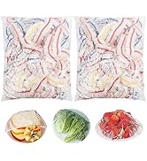 Homelove Plastic Bowl Covers Dish Cover Food Cover, 200pcs Reusable Elastic Stretch Fresh Keeping...