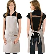 DILLMAN Art Aprons for Men Women Painting Pottery Baking, H Back Straps Waterdrop Kitchen Chef Co...
