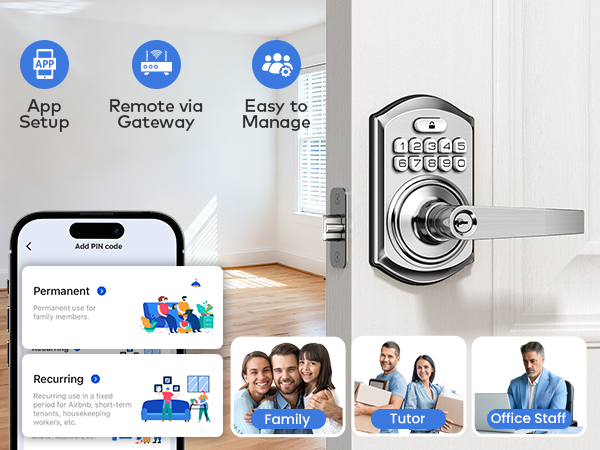 Set and share permanent &amp;amp; recurring passcodes within Bluetooth range