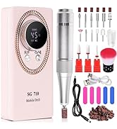 Electric Nail File for Acrylic Nail Kit, 45000RPM Electric Nail Drill Professional Manicure Pedic...