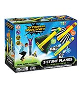 Stomp Rocket Stunt Plane Launcher Toy for Kids - 3 Foam Airplane Toy Soars Over 100 Feet - Unique...