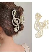 Mdscve Butterfly Hair Clips Musical Note Claw Clip Metal Non-Slip Butterfly Hair Claw With Rhines...