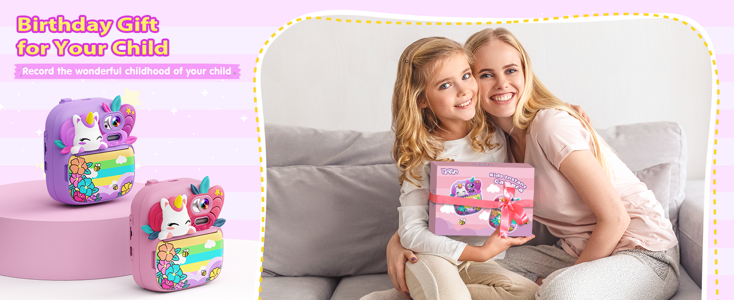 kids camera instant print toddler girls unicorn gifts digital toys ages 3 4 5 6 7 8 9 10 years olds