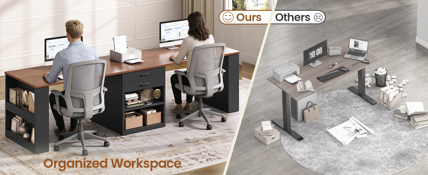 2 person desk gaming computer desk with drawers home office desks long office desk