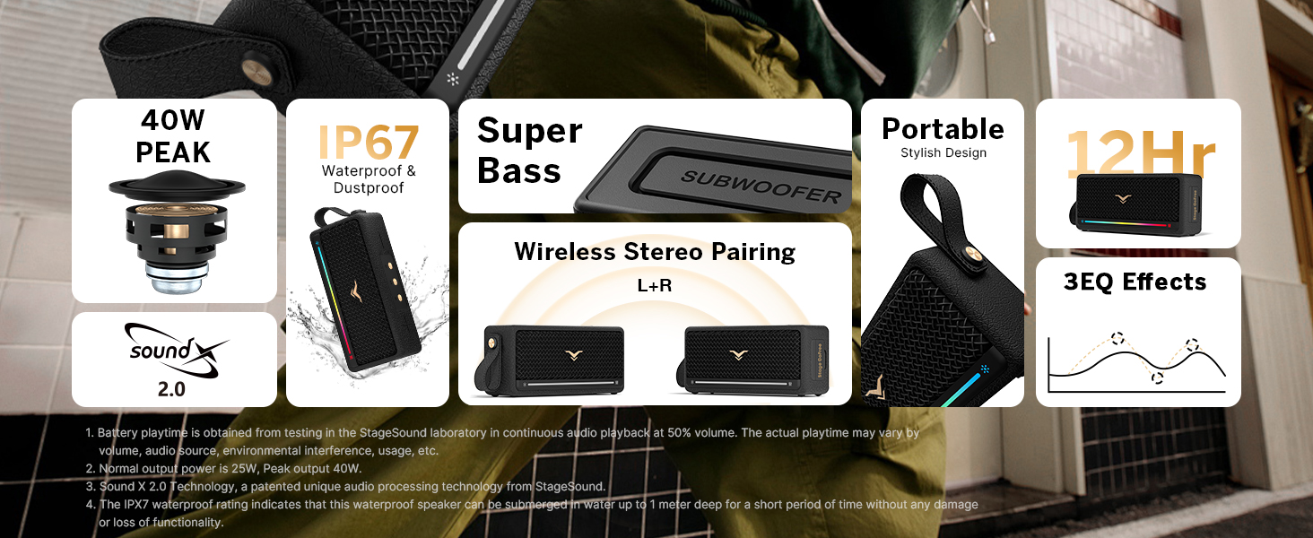 StageSound Speakers Bluetooth Wireless