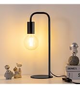Iporovon Industrial Table Lamp for Bedroom, Bed Side Table Lamps for Nightstand with Wire Switch,...