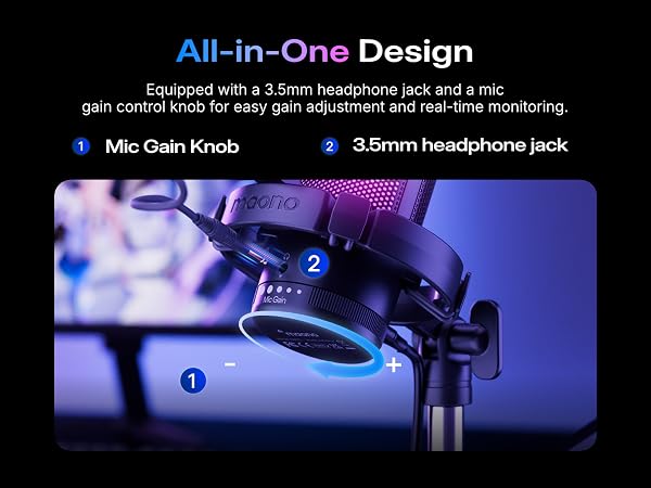 usb gaming microphone maono dgm20s