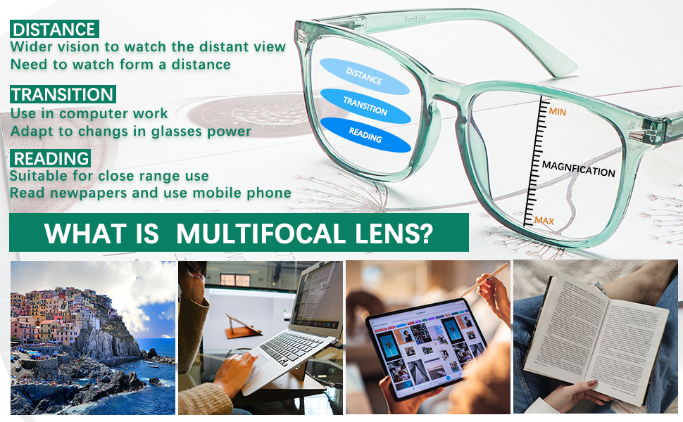 Progressive Multifocal Reading Glasses