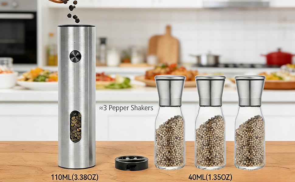 Electric Salt and Pepper Grinder Set 5 levels