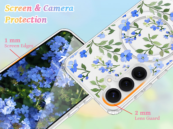 4(4)-raised screen camera protection phone case pretty aesthetic flower phone case