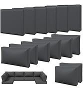 Aoxun 14pcs Patio Cushion Covers Replacement, Waterproof Outdoor Furniture Cushion Covers with Zi...