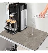 Coffee Maker Mat Accessories for Countertop - Coffee Bar Decoration Rubber Backed Dish Drying Mat...