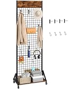 CHOEZON Grid Wall Panel, 2’ x 5.7’ Ft Floor Standing Gridwall Display Rack, Retail Display Stand,...