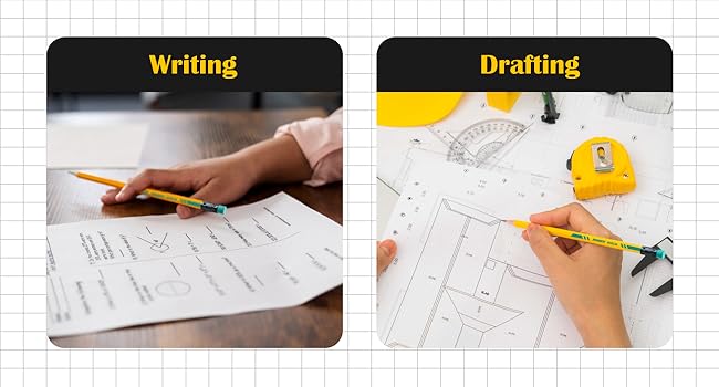 Break-resistant HB lead writes smoothly on all paper types, balance dark lines with durability