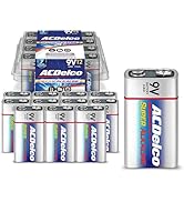 ACDelco 12-Count 9 Volt Batteries, Maximum Power Super Alkaline Battery, 7-Year Shelf Life, Reclo...